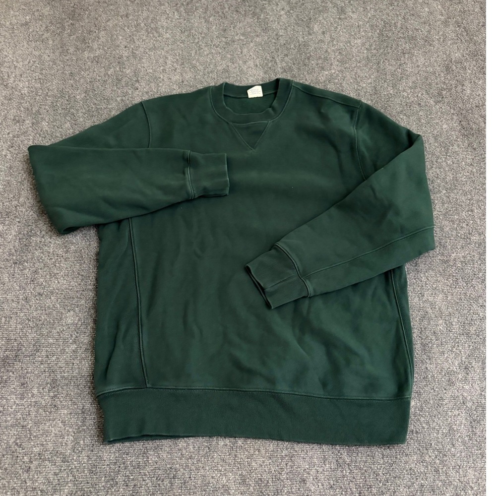 J.Crew Sportswear Mens XL Forest Green Crewneck Sweatshirt BJ352